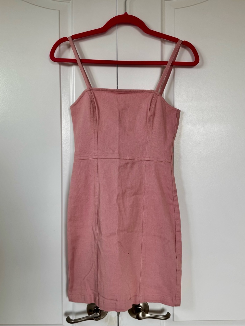 Divided H&M Dusty Rose Square-Neck Spaghetti Strap Mini Dress